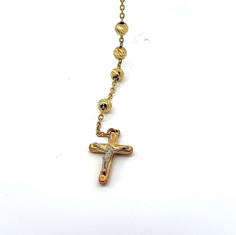 Zeitloser Rosenkranz in 14 Karat (585) Gelbgold mit Madonna & Jesus