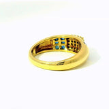 Edler Ring in 18 Karat Gelbgold mit feinen Brillanten & Saphiren