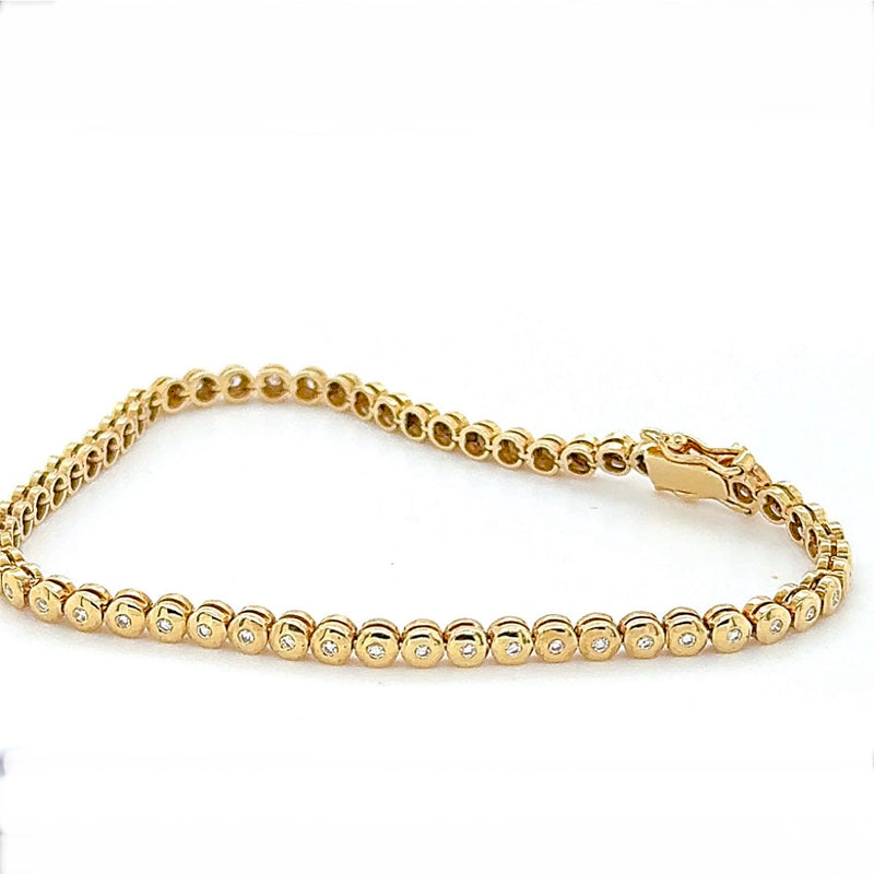 Elegantes Tennis Armband in 18 Karat Gelbgold mit feinen Brillanten