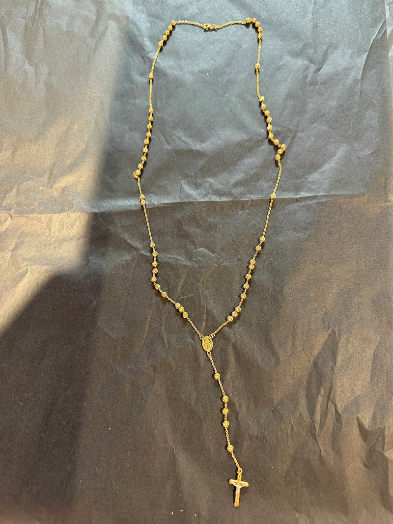 Zeitloser Rosenkranz in 14 Karat (585) Gelbgold mit Madonna & Jesus