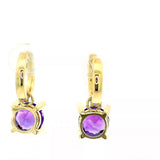 Elegante Ohrringe in 14 Karat Gelbgold mit Brillanten & intensiven Amethysten