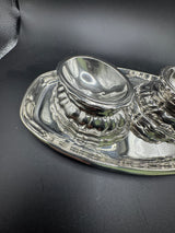 Stilvolles Salz- & Pfeffer-Service mit Tablett – in 835er Silber
