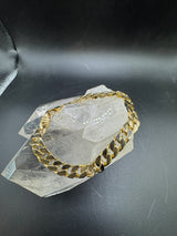 Massives Panzerketten-Armband in 14 Karat Gelbgold mit Karabiner