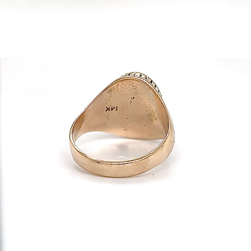 Eleganter Gelbgoldring in 14 Karat mit aufregendem Türkis