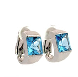 Hochwertige Ohrringe in 18 Karat Weißgold mit Blautopas