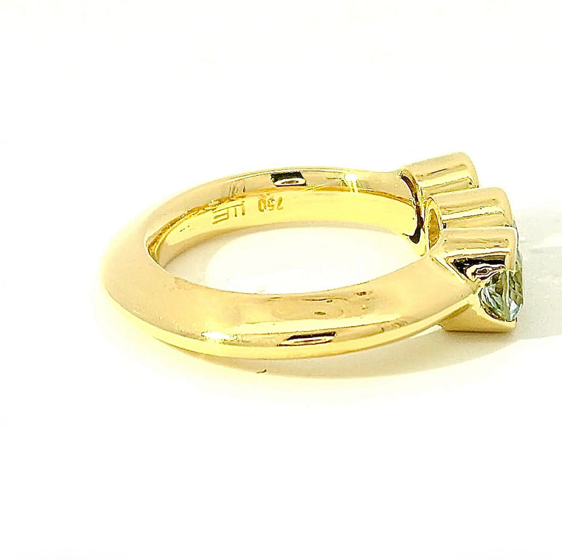 Massiver Aquamarin-Ring in 18 Karat Gelbgold – Handgefertigt aus der Manufaktur Eidel