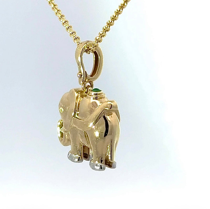 Eleganter Wendeanhänger in 14 Karat Gelbgold – feine Edelsteine & Brillanten