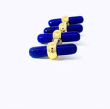 Manschettenknöpfe in 18 Karat Gelbgold – Edelsteineinsätze aus Onyx, Lapis Lazuli & Malachit