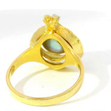 Handgefertigter Ring in 18 Karat Gelbgold mit besonderer Perle & Brillant