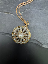 Besonderer Vintage-Anhänger in 18 Karat Roségold mit Diamanten & Perle