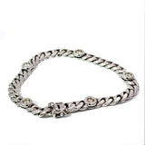 Zeitloses Panzerarmband in 14 Karat (585) Weißgold mit Brillanten