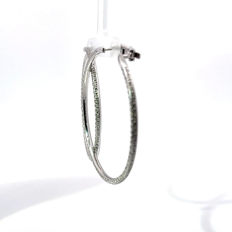 Außergewöhnliche 18Karat Weißgold Ohrringe mit 286 Brillanten