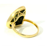 Moderner Ring in 14 Karat Gelbgold mit australischem Opal & Brillanten