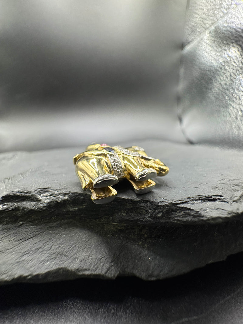 Eleganter Wendeanhänger in 14 Karat Gelbgold – feine Edelsteine & Brillanten