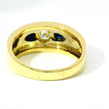 Handgefertigter Bandring in 14 Karat Gelb- & Weißgold mit Brillanten & Saphiren
