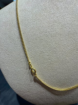 Elegante Panzerkette in 14 Karat Gelbgold mit Federring