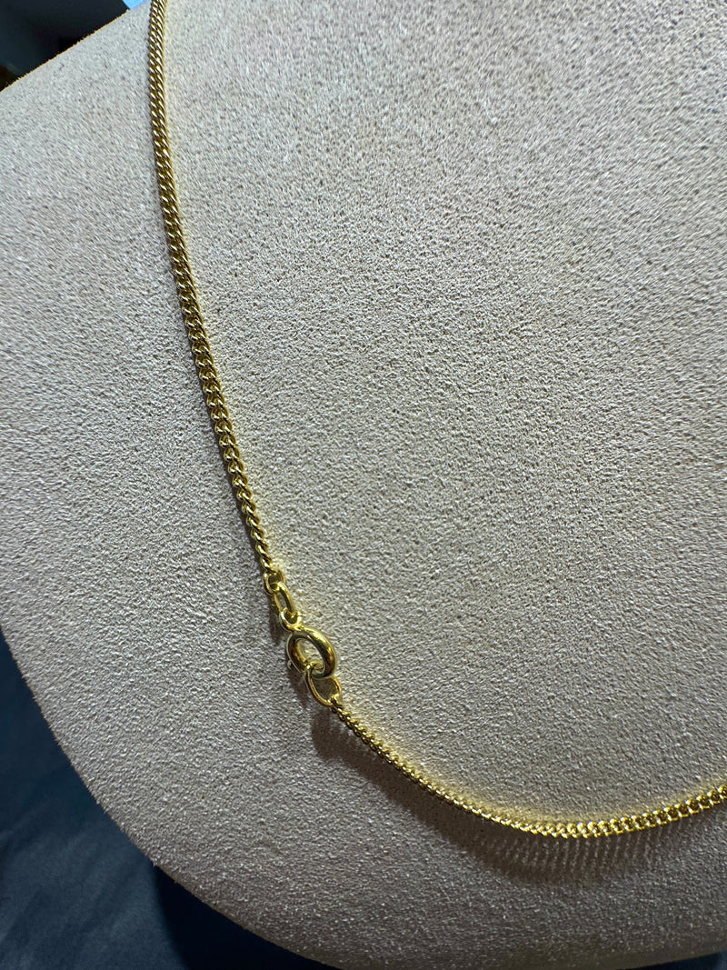 Elegante Panzerkette in 14 Karat Gelbgold mit Federring