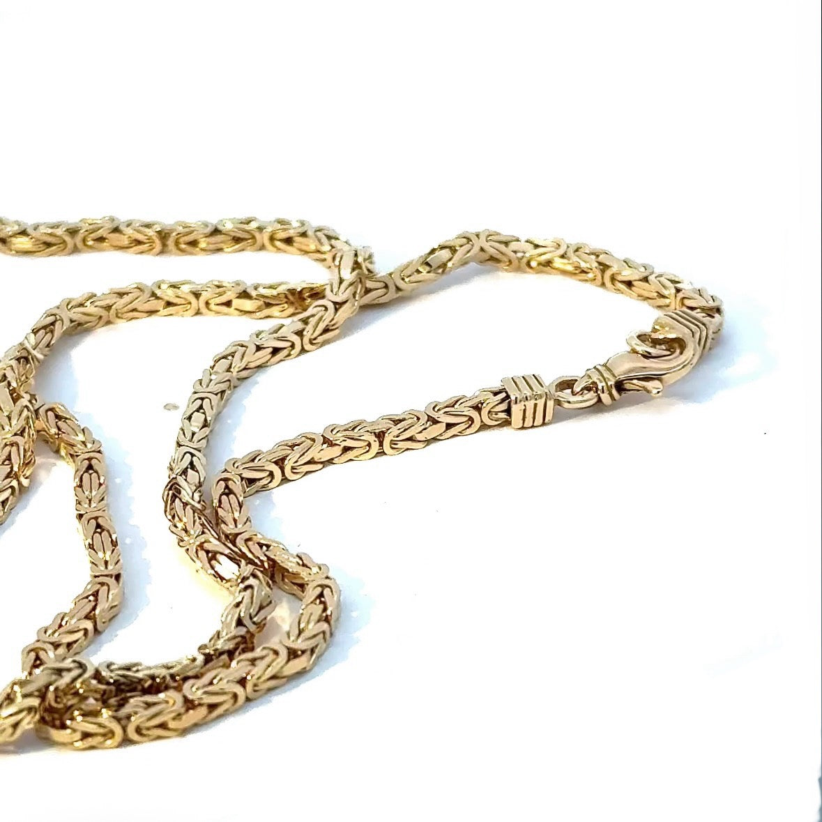 Massive Königskette in 14 Karat Gelbgold mit Karabiner