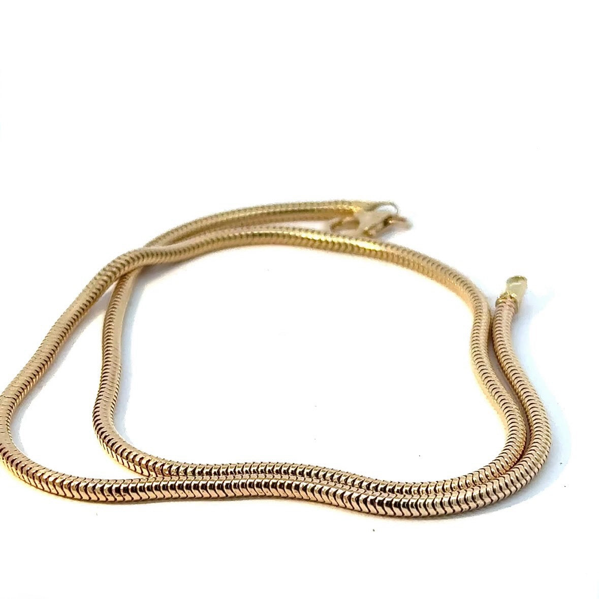 Edle Schlangenkette in 14 Karat Gelbgold mit Karabinerverschluss