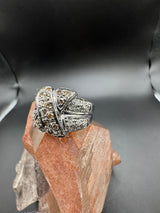 Wirkungsvoller Ring in 14 Karat Weißgold mit Fancy Cognac- & weißen Brillanten