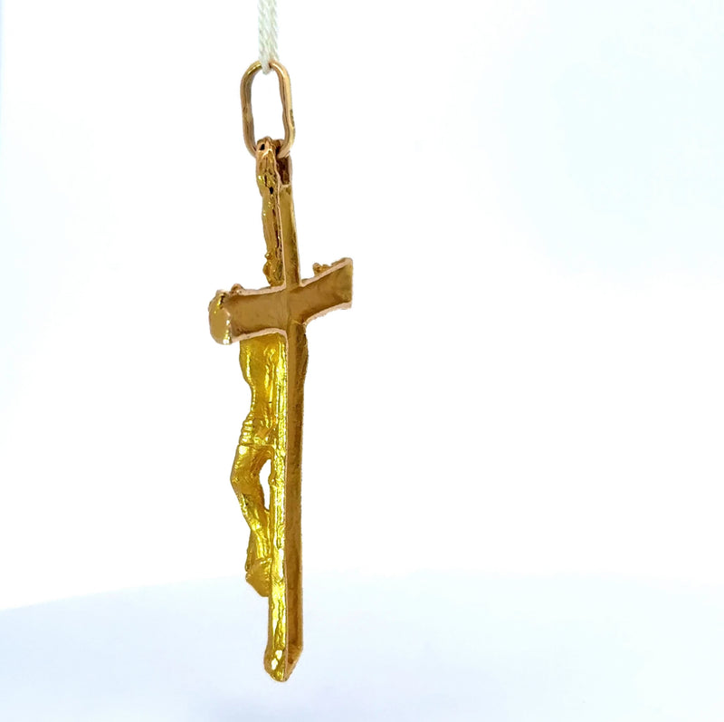 Kreuzanhänger in 14 Karat Gelbgold mit Jesusfigur