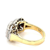 Eindrucksvoller Vintage Ring in 18 Karat Gold mit 3 riesigen Brillanten - Handarbeit