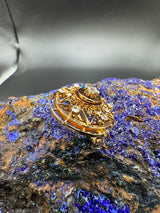 Antike Jugendstil Brosche in 14 Karat Roségold mit Altschliff-Diamanten