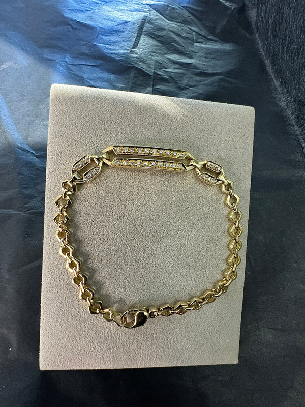 Stilvolles Armband in 18 Karat Gelbgold mit feinen Diamanten