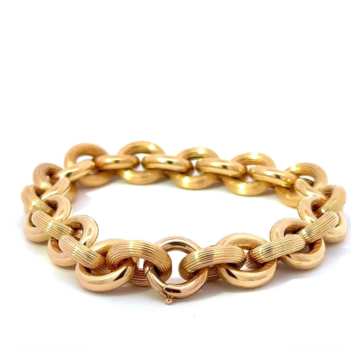 Fancy Heritage Chain Bracelet in 18 Karat (750) Yellow Gold