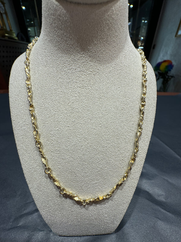 Ausgefallen Halskette in 14 Karat Gelbgold mit Zusatzkette - Alte Silberschmiede