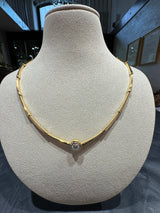Seltenes Vintage-Collier in 18 Karat Gelbgold mit 1,07 Karat Brillant