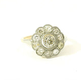 Lebhafter Art-Déco-Ring in 14 Karat Gelb- & Weißgold mit Diamanten