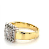 Handgefertigter Bicolor Ring mit feinen Brillanten & Princess Cut