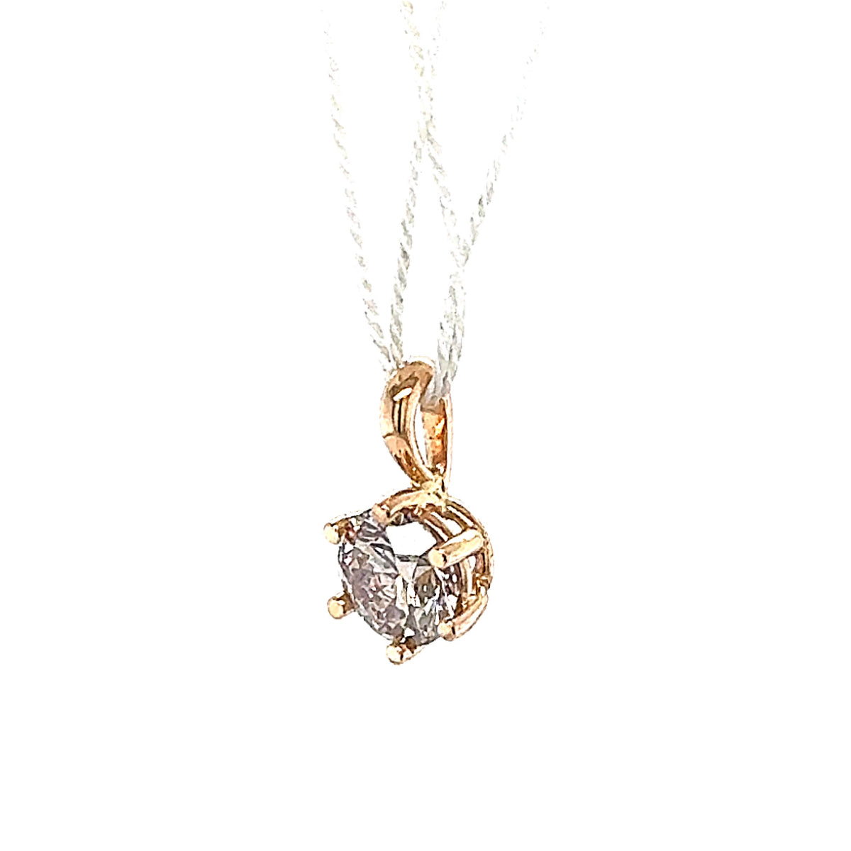 Modern Solitaire Pendant in 18K Rose Gold with Large Brilliant-cut Diamond