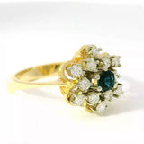Verspielter Ring in 14 Karat Gelb- und Weißgold mit Saphir & Brillanten