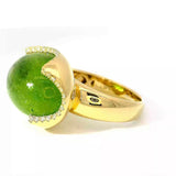 Edler Designerring in 14 Karat Gelbgold mit Peridot & Brillanten