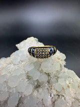 Edler Ring in 18 Karat Gelbgold mit feinen Brillanten & Saphiren