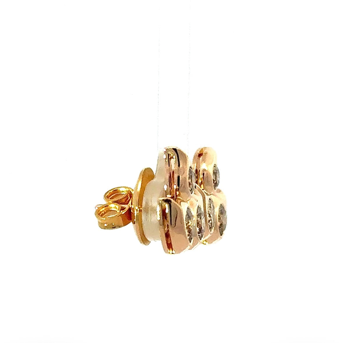 Edle Tamara Comolli Snowflake Ohrstecker in 18 Karat Roségold mit farbigen Brillanten