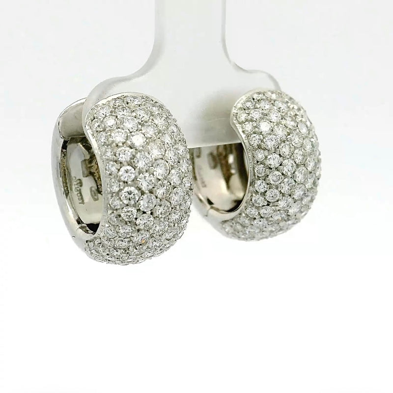 Eindrucksvolle Kreolen in 18 Karat Weißgold – Pavé mit Brillanten