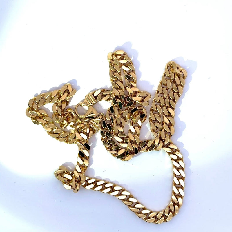 Massive Panzerkette in 18 Karat Gelbgold – hochwertige deutsche Arbeit