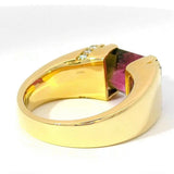 Beeindruckender Ring in 14 Karat Gelbgold mit Bicolor-Turmalin & Brillanten