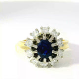 Hochwertiger Ring in 18 Karat Gelb- & Weißgold mit Saphir & Brillanten