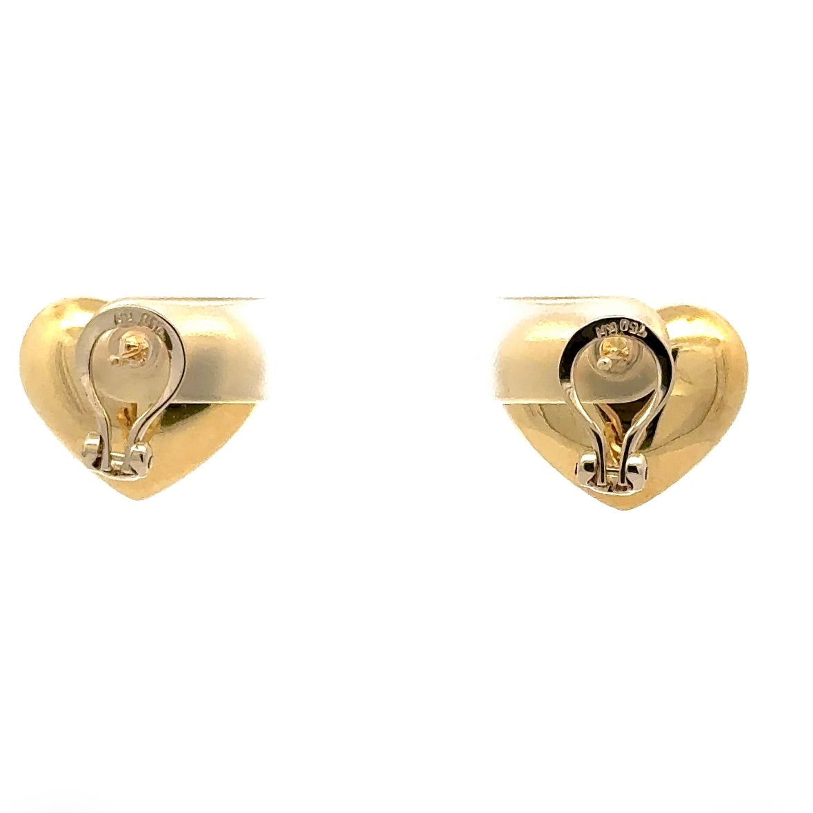 Edle Herz-Ohrringe in 18 Karat Gelbgold mit feinen Brillanten