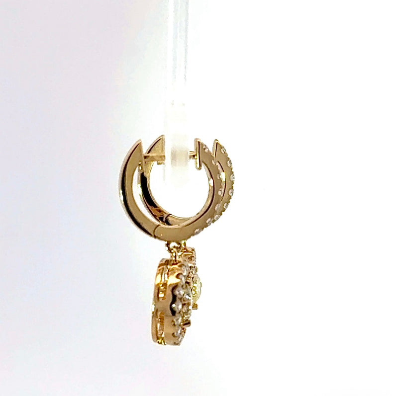 Moderne Hänge Ohrringe in 14 Karat mit feinen Brillanten