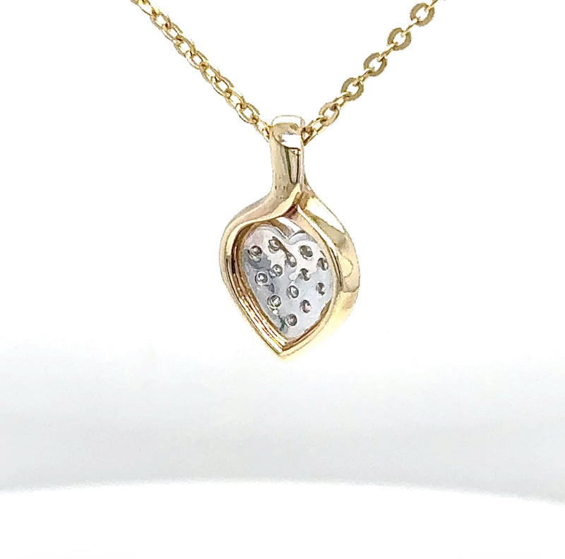 Zeitloser Herz-Anhänger in 14 Karat Gelb & Weißgold mit Kette