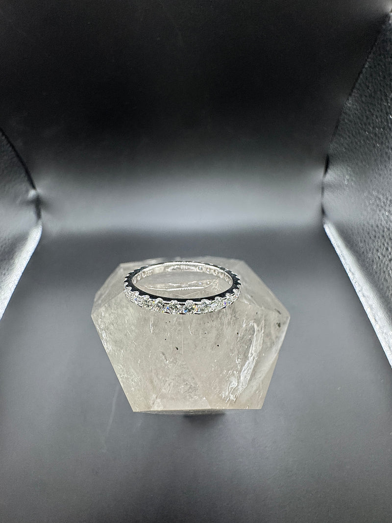 Moderner Memory Ring in 14 Karat Weißgold mit Brillanten