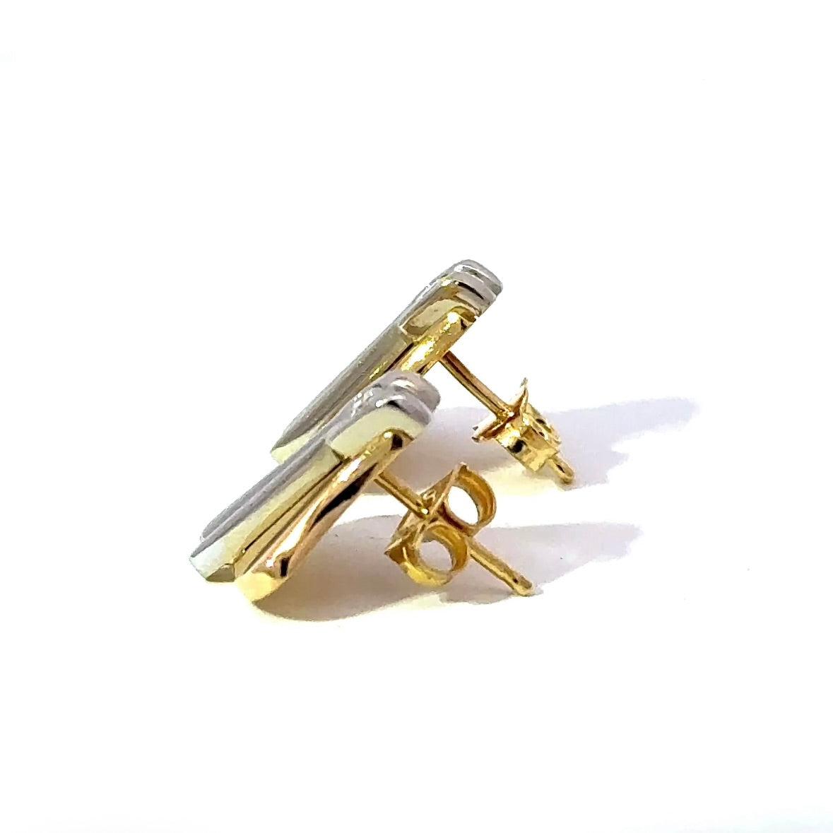 Elegante Bicolor Ohrstecker in 18 Karat Gold mit Brillanten