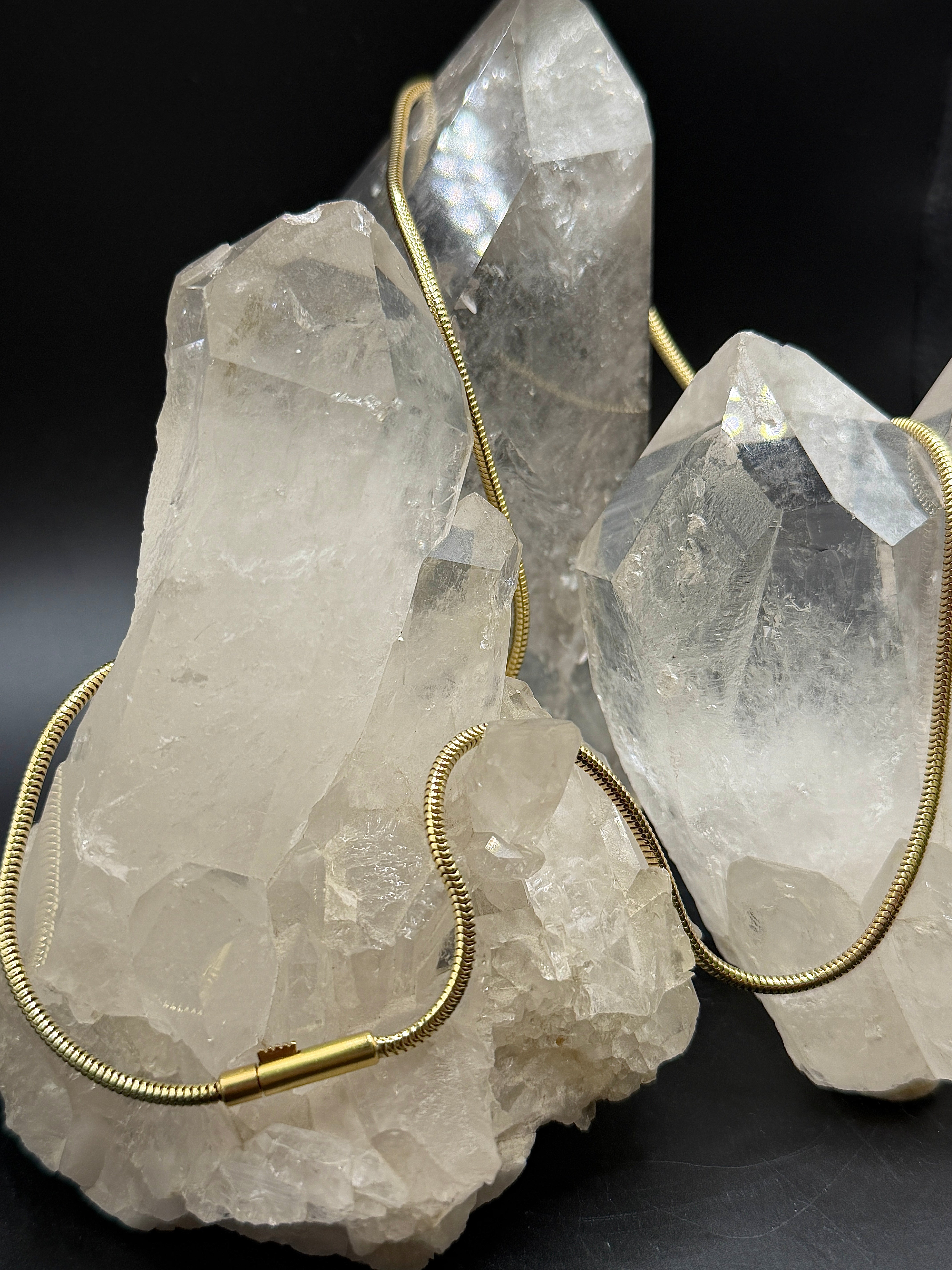 Solid snake chain in 14 karat (585) yellow gold with a box clasp