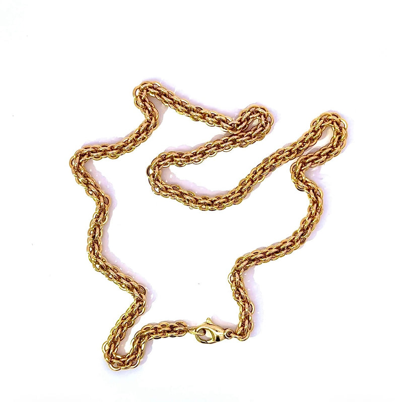 Elegante Zopf Halskette in 14 Karat Gelbgold mit Karabiner