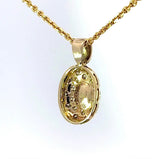 Eleganter Anhänger in 14 Karat Gelbgold mit Smaragd & Brillanten